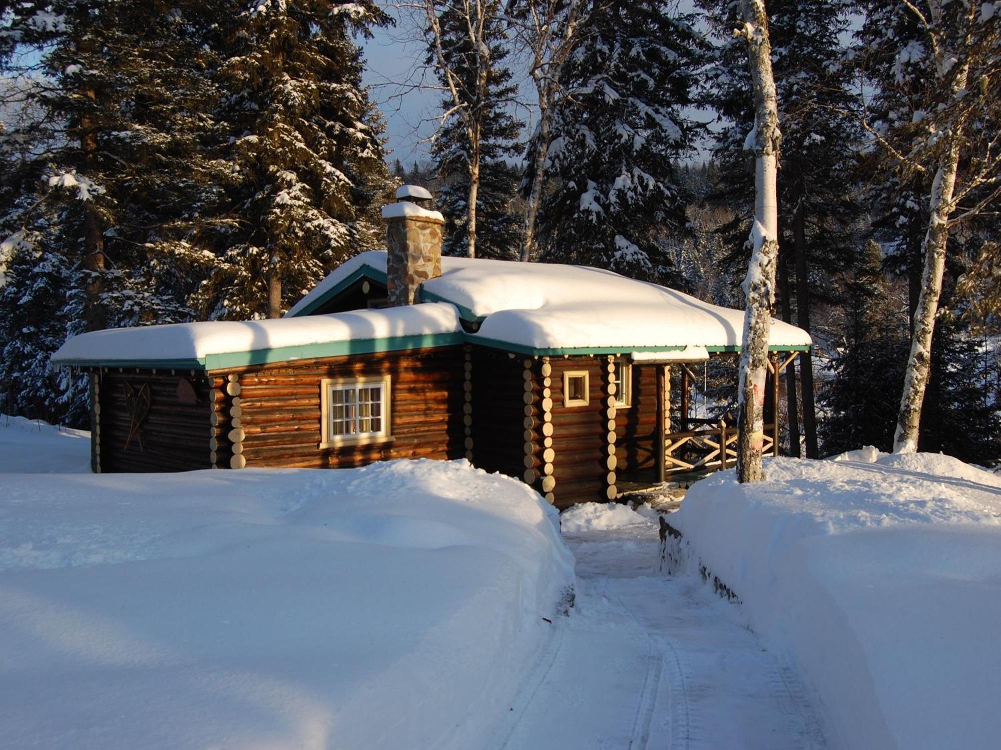 Domaine Le Bostonnais - Le Village En Bois Rond La Tuque Cameră foto